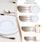 Smarty Had A Party White with Gold Rim Round Blossom Disposable Plastic Wedding Value Set, 720PK 4840WHG-VS120 - alternate 2